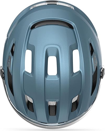 Casco E-Bike da Città MET Intercity MIPS - Sicuro, con Ampia Visiera Regolabile e Protettiva, Luce USB, Confortevole - Ysert