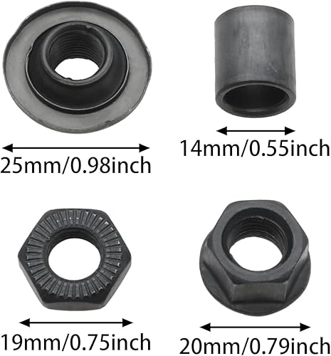 Asse per bicicletta da 190 mm per bicicletta a velocità multipla mozzo posteriore asse 3/8 pollici ricambio per bici da strada Mountain Bike MTB BMX 1 pezzo - Ysert