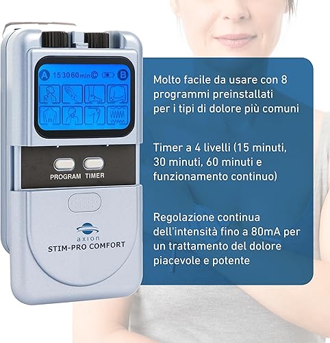 Elettrostimolatore analgesico TENS STIM-PRO Comfort Dispositivo di Corrente di elettrostimolazione per Trattare e alleviare Il Dolore - Ysert