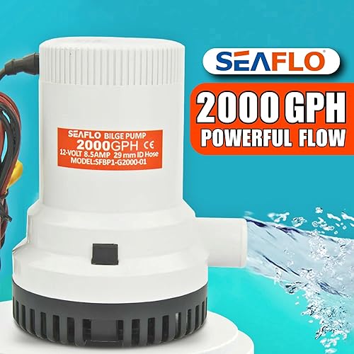 Seaflo Seaflo 2000 GPH 12 V Boat Marine Plumbing Electric Fair Pumps - Ysert