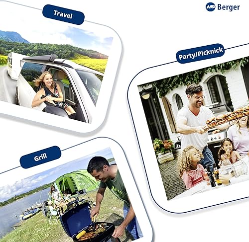 Berger Tavolo da campeggio pieghevole in alluminio e legno MDF | Tavolo da giardino, da esterno o interno, regolabile in altezza | Ivalo I 80x60 cm - Ysert