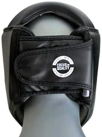 FOX-FIGHT Protezione per la testa con griglia in metallo per protezione del viso. Headguard in vera pelle con copricapo. Casco da boxe per arti marziali, MMA, boxe, kickboxing e sparring - Ysert