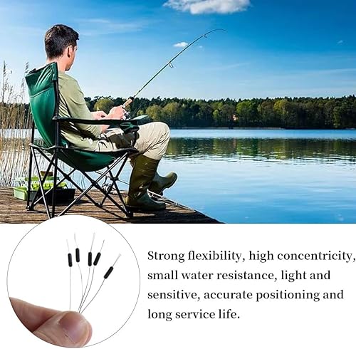 Tappo per pesca Bobber, 120 pezzi, 20 gruppi, set di perline in gomma nera, tappo per pesca e fagioli - Ysert