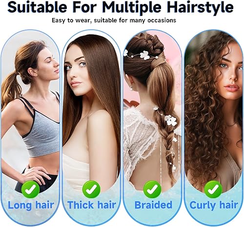 COMNICO Cuffia da nuoto da donna, in tessuto di nylon, cuffia da nuoto extra large, elastica, confortevole, per donne e uomini, capelli molto lunghi e spessi per mantenere l'acconciatura - Ysert