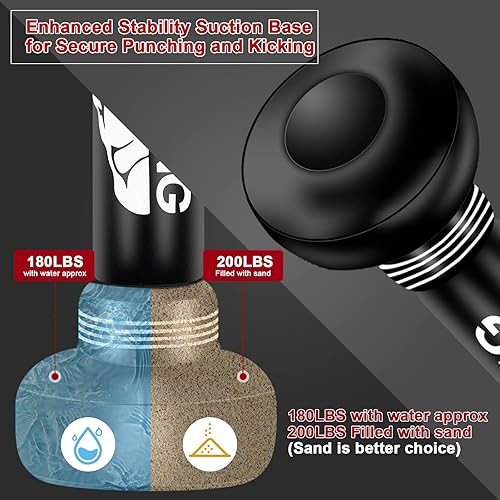 Heavy Punching Bags per Adulti - 69 ''Freestanding Boxing Bag con Stand per Uomini Formazione MMA Muay Thai Fitness - Ideale Standing Gonfiabile Kickboxing Bag - Ysert