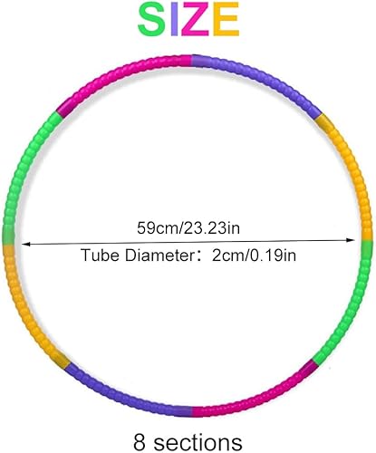 Hula Hoop 8 sezioni,Hula Hoop per Bambini,Cerchio di Fitness Rimovibile,Diametro 72cm - Ysert