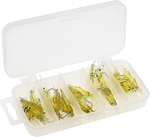 OriGlam 15 pezzi esca per gamberi in plastica morbida, esca da pesca artificiale esca da pesca gamberetto gancio esca esca esca gamberetti pesca gamberetto dolce - Ysert