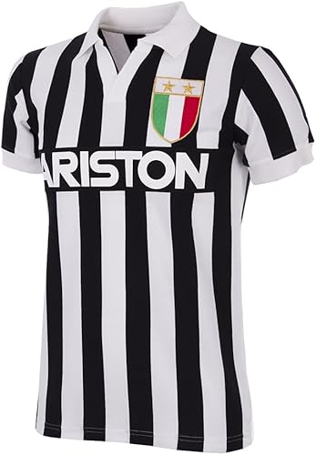 Juventus FC 1984-85 Retro Football Shirt T-Shirt con Colletto da Calcio retrò Uomo - Ysert