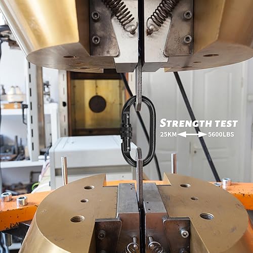 2 Pezzis Moschettone Arrampicata, Moschettone Nero Acciaio Legato da 25 KN, Superficie Cromata, Moschettone di Sicurezza Facile da Trasportare, Adatto per Escursionismo, Arrampicata - Ysert