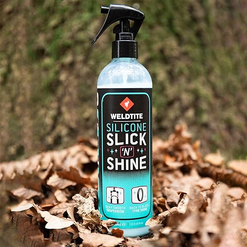 Silicone Slick 'N' Shine Spray Bottle – Pneumatico Dressing & Sospensione Lubrificante per Biciclette, 400 ml - Ysert