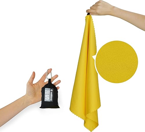 Asciugamano in microfibra PackDRY S in giallo, asciugamano sportivo in microfibra, ultraleggero e piccolo ingombro - Ysert