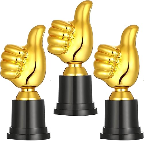 HAOBIN Statue Trofeo d'oro Pollice Oro Statuette di Trofei Piccole Coppe di Plastica da Trofeo Coppe E Trofei Calcio Mini Trofei da Premio per Sport,Competizioni Scolastiche - Ysert