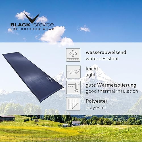 Black Crevice Materassino autogonfiabile, materassino autogonfiante, per esterni, materasso gonfiabile, materasso da campeggio, robusto materassino autogonfiabile, dimensioni: 200 x 60 cm - Ysert