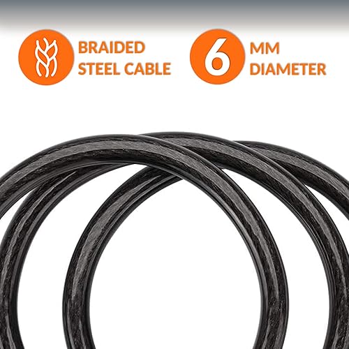 Lucchetto bici moto monopattino elettrico cavo di acciaio con chiavi 60 cms catena bici antifurto bici catena bicicletta antifurto lucchetto bicicletta catenaccio bici (Verde) - Ysert