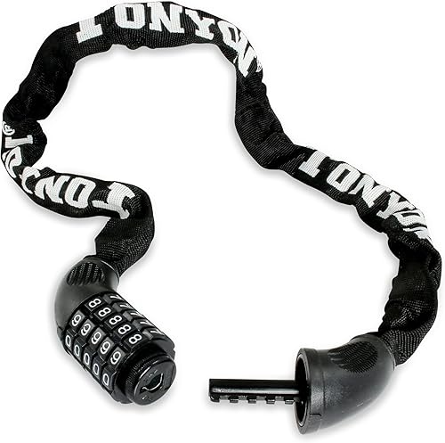 Lucchetto a catena per bicicletta, lunghezza 90 cm, protezione telaio a 5 cifre, per bicicletta, moto, barca, nero - Ysert