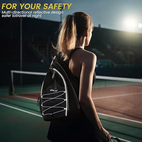 Borsa per pickleball, zaino per pickleball, per donne e uomini, borsa a tracolla regolabile con tasca impermeabile/gancio per recinzione - Ysert