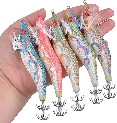 Set di esche da pesca per pesci di tihen, calamid jigs Octopus, esche artificiali, jighaki, acqua salata, esche dure da pesca - Ysert
