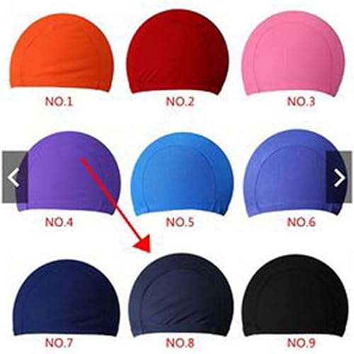 12 Pezzi Cuffia Piscina Bambini, Cuffia Piscina Tessuto Cuffie Nuoto per Donna Uomo, Super Elastica e Leggera, Comoda Cuffie Piscina Lycra Stoffa - Ysert