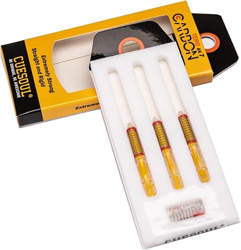 CUESOUL TERO AK7Aste/stelo per Freccette in Carbonio, Sottili, telescopiche a Molla Integrate, Set da 3 Pezzi - Ysert