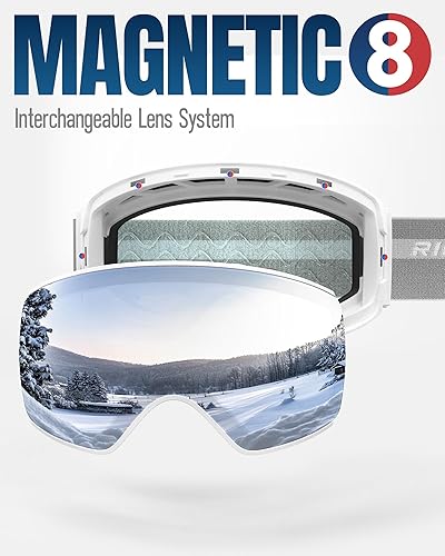 Occhiali da Sci, Occhiali da Neve Per Uominionne Signore Giovani, Occhiali da Snowboard Sopra Gli Occhiali, Occhiali da Sci Con Lenti Intercambiabili, OTG Protezione UV - Ysert