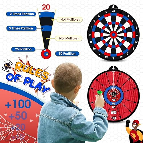 Freccette Bersaglio per Bambini, Spider Giochi Bambini 3-12 Anni Spider Giocattolo Bambino 3-12 Anni Regalo Bambino 3-12 Anni Maschio Giochi Bambino 3-12 Anni Maschio - Ysert