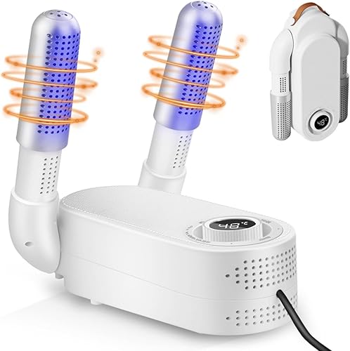 Dryer elettrico per scarpe con timer intelligente, design pieghevole e asciugatura rapida, luce UV + carbone attivo, doppio antibatterico, efficace eliminazione degli odori per scarpe, cappelli e - Ysert