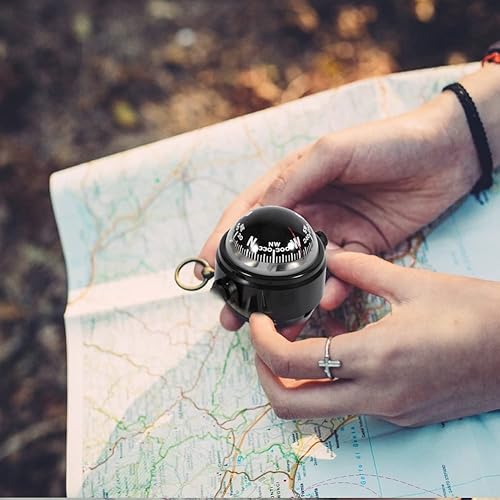 Bussola Per Barca, Bussola Marina Regolabile Multifunzionale Bussola Marina Per Visione Notturna Per Camion, Roulotte, Barche (Nero) - Ysert