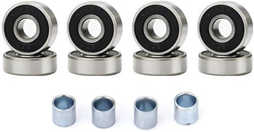 Ruote per skateboard e longboard, 4 pezzi, 78A, per skateboard e longboard ABEC-9, distanziali con cuscinetti ABEC-9, set per skateboard (arancione) - Ysert