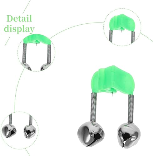 10 indicatore di morso per la pesca,Campana di pesca allarme canna da pesca campana canna da mare doppia campana clip campana può essere inserito pesca notturna luce allarme campana - Ysert