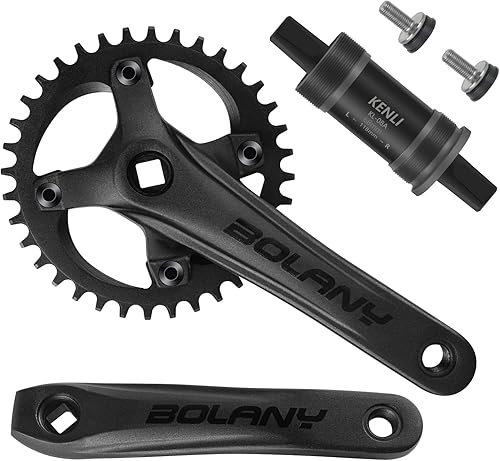 BOLANY Guarnitura per mountain bike MTB, 1 guarnitura quadrata conica 104 BCD 170 mm, pedivella 32/34/36T, compatibile con Shimano, SRAM, FSA - Ysert