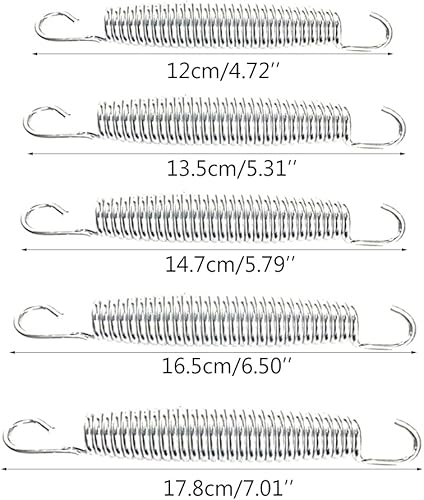 Set di 20 molle per trampolino zincate resistenti in acciaio zincato per un eccellente rimbalzo per trampolino da 14 cm - Ysert