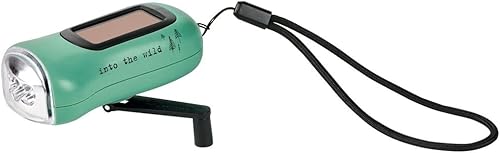 Moses. Fernweh Dynamo - Lanterna solare ricaricabile con pannello solare e manovella, 3 LED luminosi e cinghia per mano - Ysert