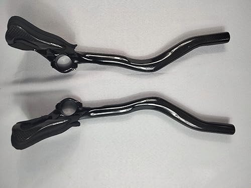 roadkey Barre Aero TT Bike Bracciolo Manubrio in Fibra di Carbonio Aerobar Triathlon 380 mm Carbon Aero TT Bar 30° Estensione bici 31,8 mm TT Bracciolo Manubrio per Bicicletta da Strada (3K nero opaco - Ysert