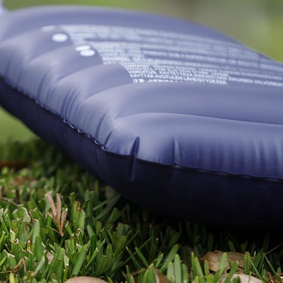 Cuscino Gonfiabile per Campeggio, Spiaggia e Escursioni Compatto e Ultraleggero Cuscino da Viaggio in Velluto Morbido, Blu 43x27 cm - Ysert