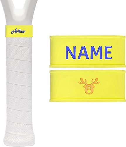 2 Pezzi di anelli in silicone per impugnatura per racchetta da tennis con nome personalizzato, anelli in gomma per racchetta da tennis, anello di fissaggio per il nastro della racchetta - Ysert