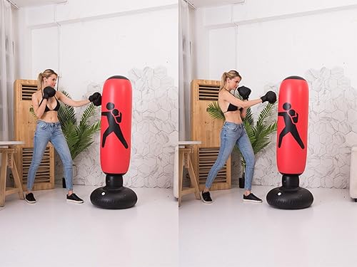 Sacco da Boxe Gonfiabile per adulti Bambini 160 cm,Sacco da Boxe Gonfiabile Tumbler a Colonna per Taekwondo, praticare Karate,per sollievo dallo stress,praticare - Ysert