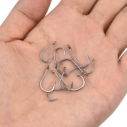 Amo da Pesca, 300 Pz Ami da Pesca in 10 Dimensioni, Amo da Pesca Occhiello, Ganci Spinato, Ami da Pesca in Acciaio al Carbonio con Scatola di Plastica, 3# - 12# - Ysert