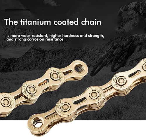Catena per Bici, Catena a 10 velocità in Acciaio al Carbonio Ad Alta Resistenza 116 Maglie Parti di Ricambio per Mountain Bike - Ysert