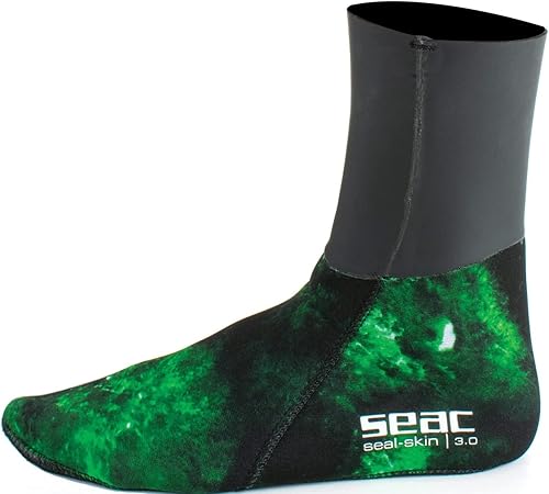 SEAC Seal Skin, Calzini Termici per Apnea e Pesca Subacquea in Neoprene Mimetico di 3 mm Unisex Adulto - Ysert