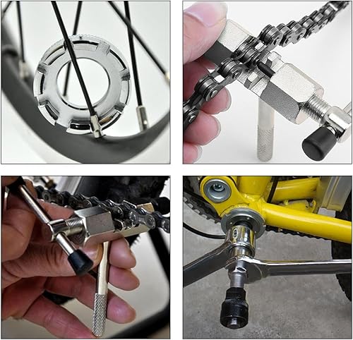 Kit Di Attrezzi Per La Riparazione Di Bici,Kit Di Attrezzi Per Biciclette,6Pcs Kit Attrezzi Bici Per La Riparazione,Set Di Attrezzi Per Bicicletta,Estrattore Pedivella Bici,Smagliacatena Bici Attrezzo - Ysert