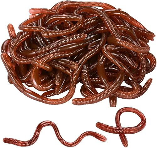 Artificiale Earthworm, 20 pezzi Vermi in plastica morbida, Biomimetic Morbido Silicone Earthworm, Esche di pesca di basso, Giocattoli Simulazione Lombrichi, Scherzi di scena - Ysert