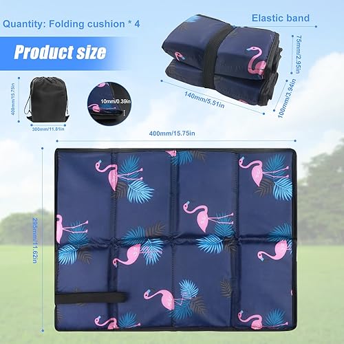 4 cuscini per esterni, pieghevoli, per esterni, parco giochi, campeggio, escursioni, picnic, con 1 custodia - Ysert