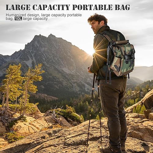 Sedia da Camping Pieghevole 100kg con Zaino Impermeabile - Sedia Portatile per Pesca, Trekking, Picnic con Design Stabile (Mimetica) - Ysert