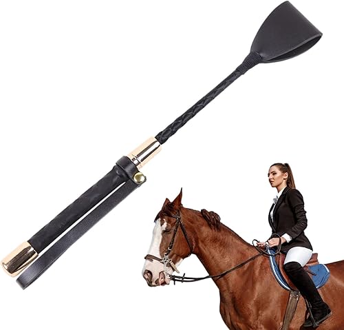 Frusta da Equitazione - Frusta per Equitazione A Frusta | Frusta per Cavallo con Pelle PU | Frusta per Cavallo in Pelle PU | Equitazione in Pelle con Manico Antiscivolo | Accessories da Equitazione - Ysert