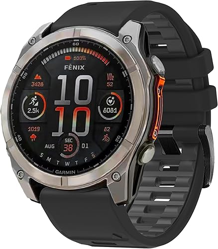 Silicone Braccialetto per Garmin Fenix 8 47mm/Fenix E 47mm Strap. Wristband Bands Sgancio Rapido Cinturino Wristband Armband Sportivo per Garmin Fenix E 47mm/Fenix 8 47mm - Ysert