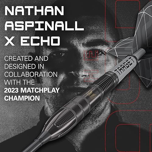 Target Darts Nathan Aspinall x ECHO 90% Tungsten Steel Tip Swiss Point Dart Set – Freccetta ASP Player Edition, asta Pro Grip e volo Pro Ultra No.2, attrezzo SP incluso, set di freccette professionali - Ysert