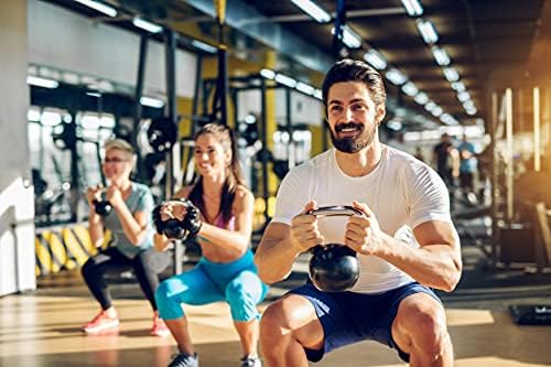 SCALES LUX - Kettlebell professionale in ghisa rivestita in gomma, 8 kg, con manico cromato, kettlebell nero, pesi professionali per allenamento di forza - Ysert