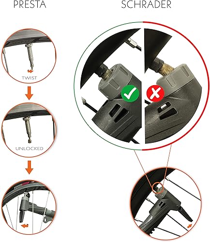 Mini-pompa per bici, portatile, pompa da telaio, 120 psi, alta pressione, valvola intelligente per Presta e Schrader - Ysert