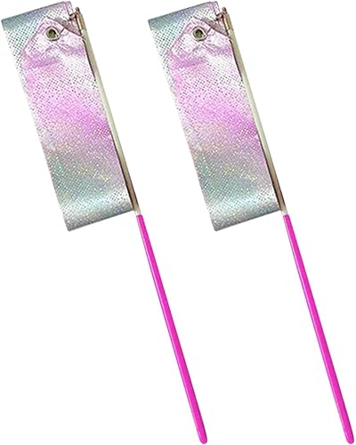 2 nastri lampeggianti per danza, nastro da ginnastica da 190 cm, bacchetta rotante per ballerini, per bambini, ballerini, allenamenti, feste di compleanno, esibizioni. - Ysert