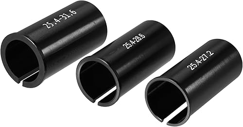 X AUTOHAUX 3 pezzi da 25,4 mm a 27,2 mm, 25,4 mm a 28,6 mm, 25,4 mm a 31,6 mm, adattatore per tubo reggisella in lega di alluminio, nero - Ysert